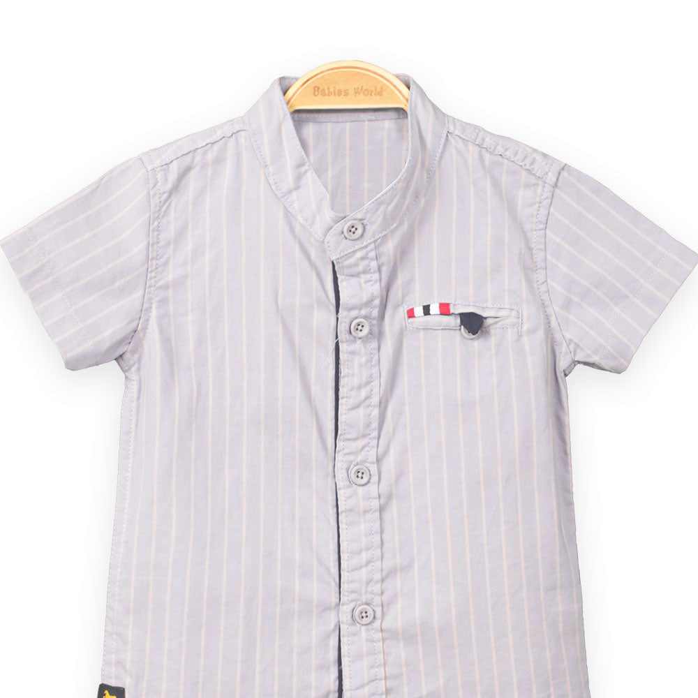 BOY SHIRT LIGHT PURPLE STRIPED