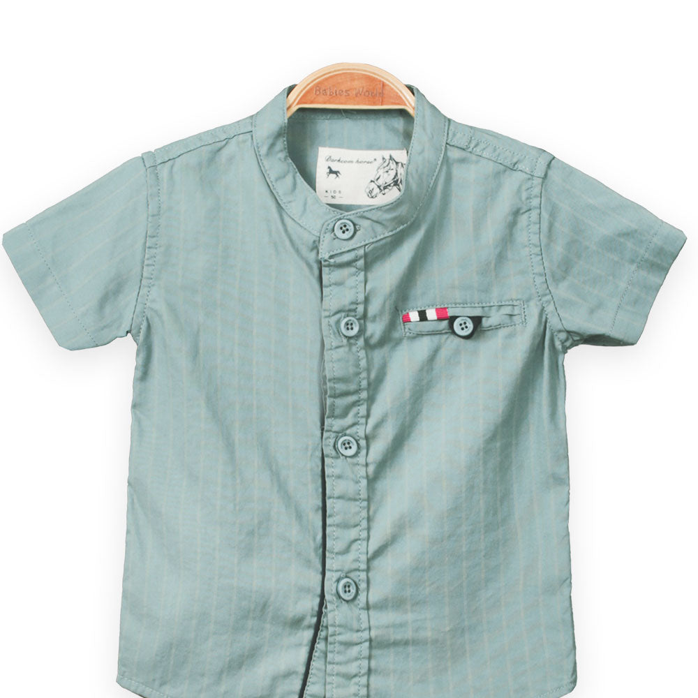 BOY SHIRT GREEN STRIPED