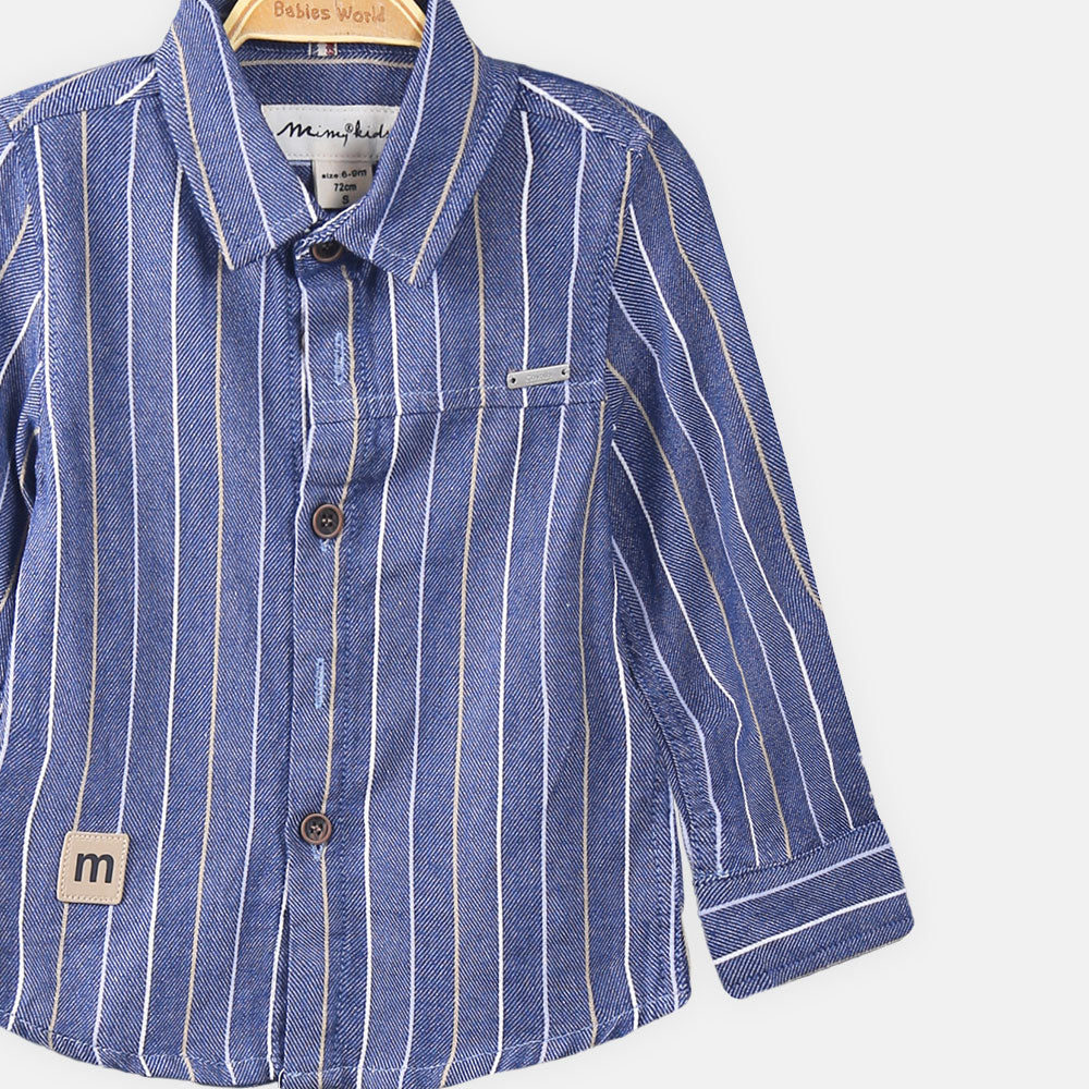 BOY SHIRT BLUE STRIPED TEXTURE