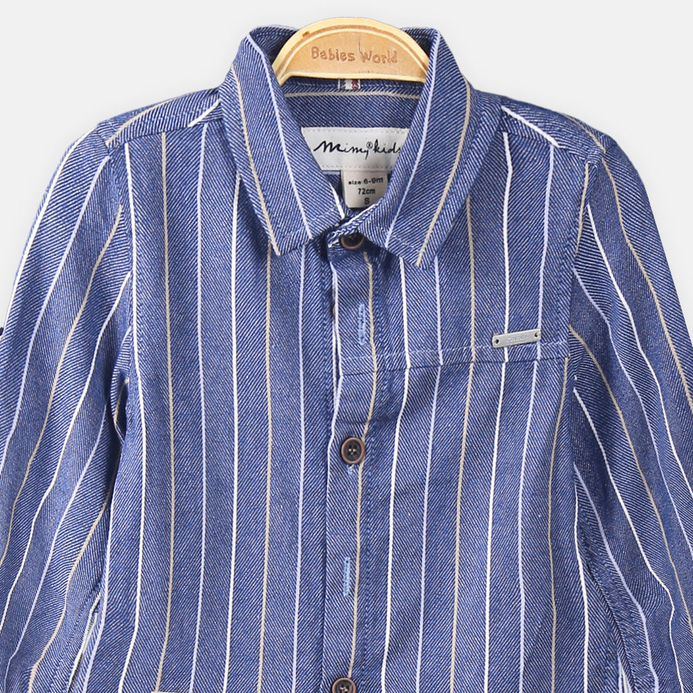 BOY SHIRT BLUE STRIPED TEXTURE