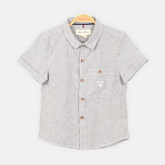 BOY SHIRT GREY STRIPED
