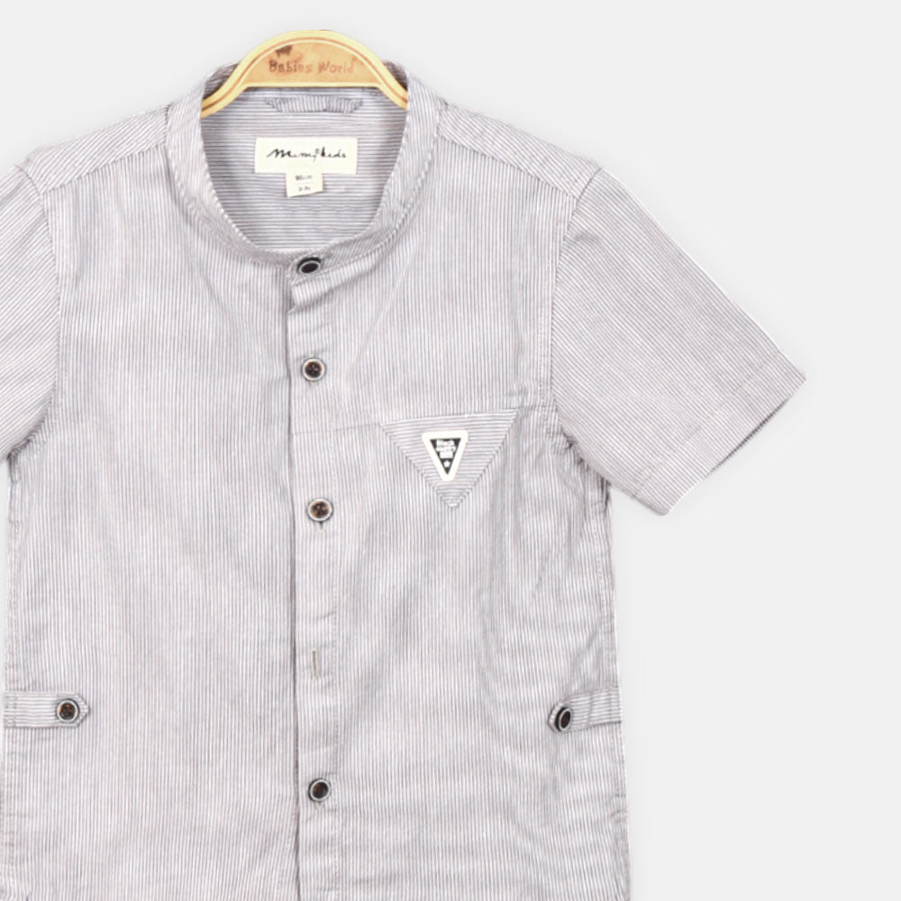 BOY SHIRT GREY STRIPED