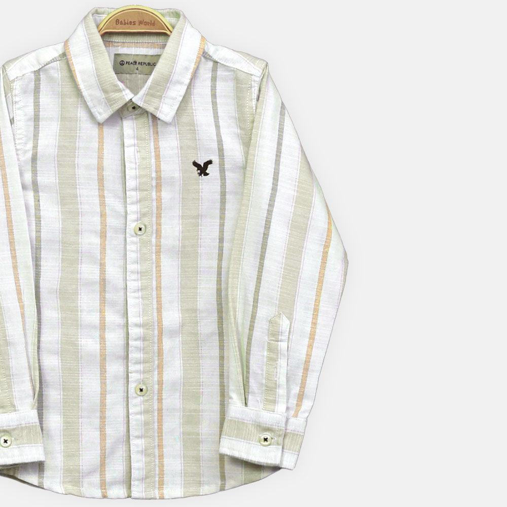 BOY SHIRT LIGHT GREEN CHECKERED