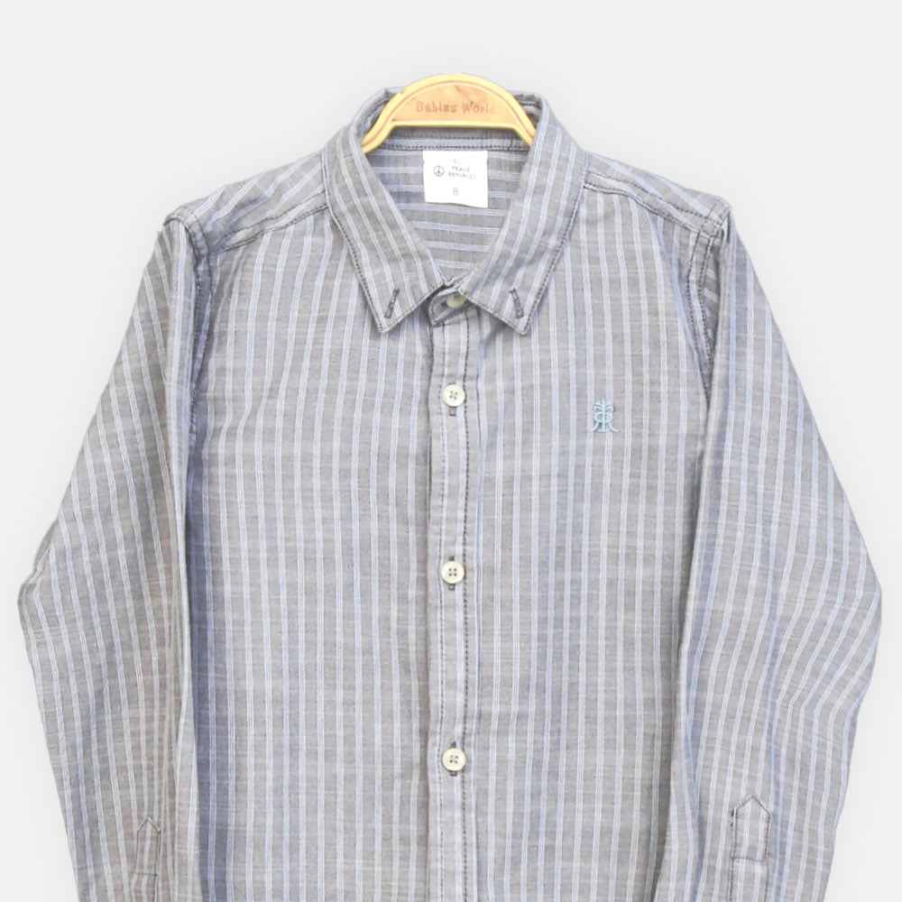 BOY SHIRT BLUE & WHITE STRIPED