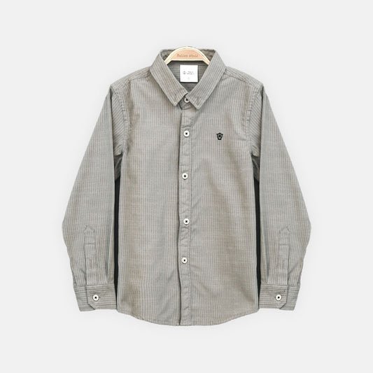 BOY SHIRT WHITE & GREY STRIPED
