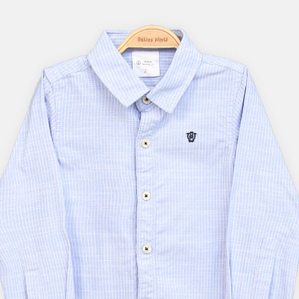 BOY SHIRT WHITE & BLUE STRIPED