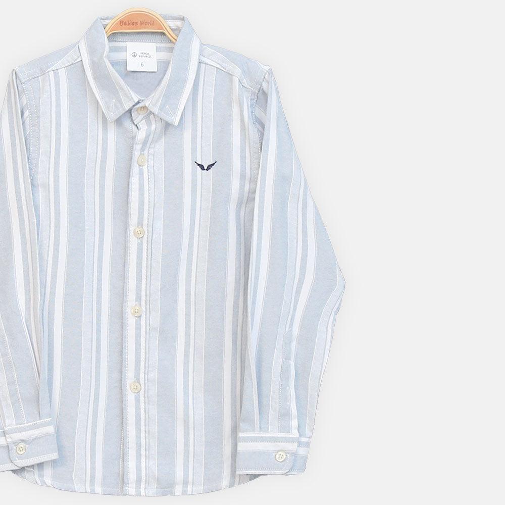BOY SHIRT LIGHT BLUE & WHITE STRIPED