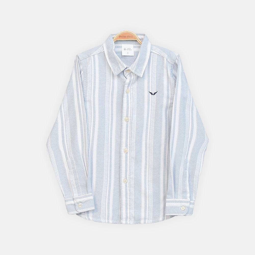 BOY SHIRT LIGHT BLUE & WHITE STRIPED