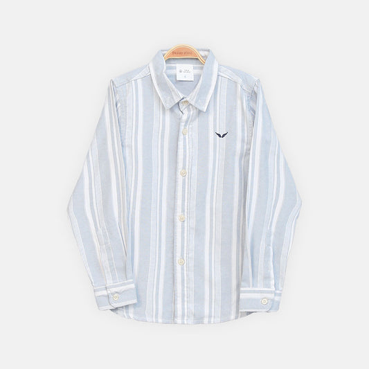 BOY SHIRT LIGHT BLUE & WHITE STRIPED