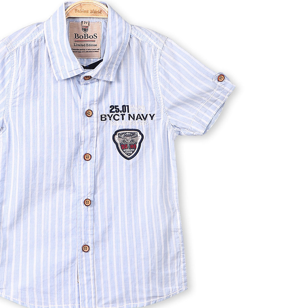 BOY SHIRT BLUE STRIPED SAILING