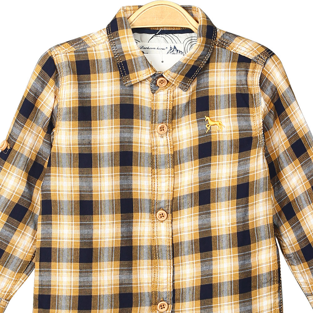 BOY SHIRT YELLOW TARTAN CHECK