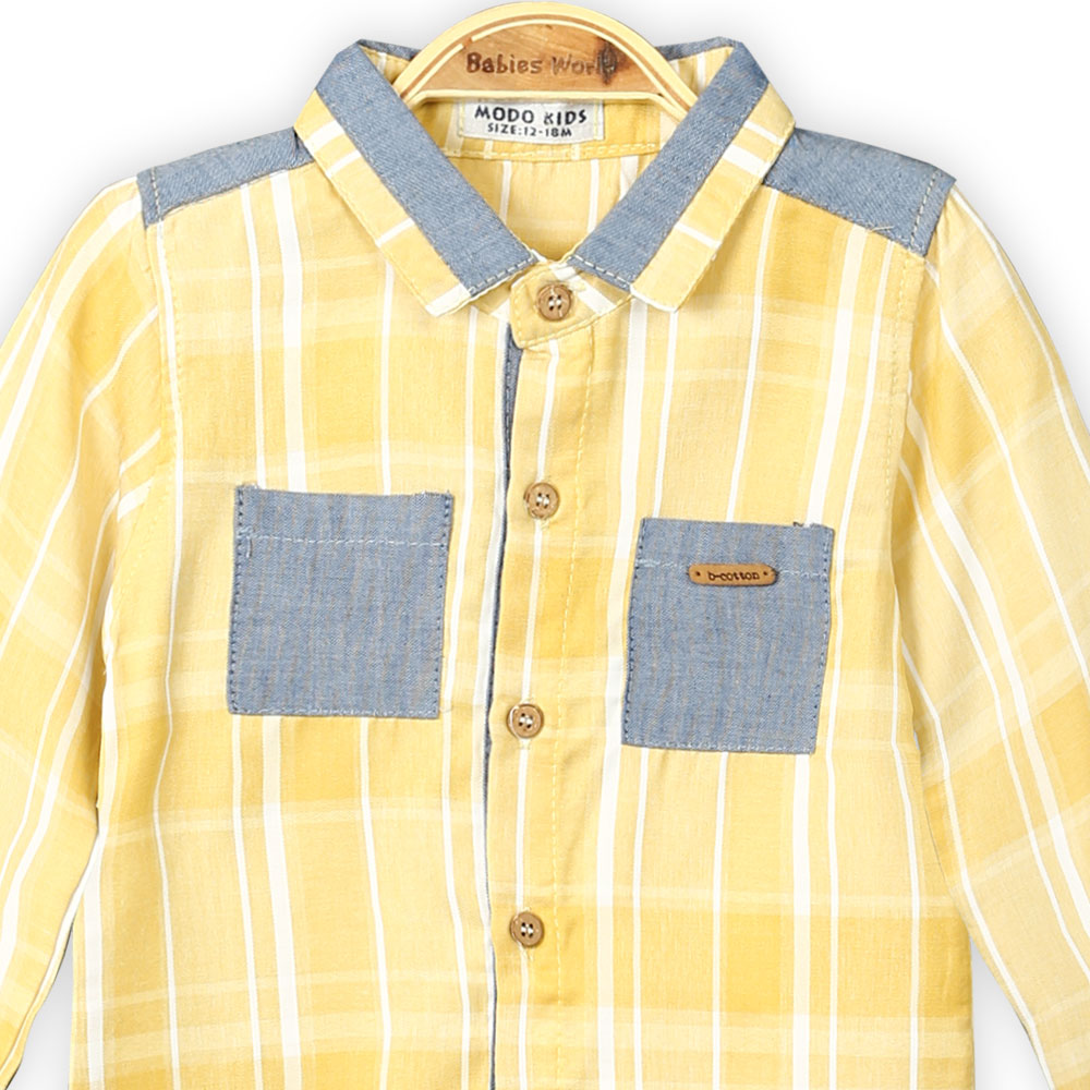 BOY SHIRT YELLOW PLAID CHECK