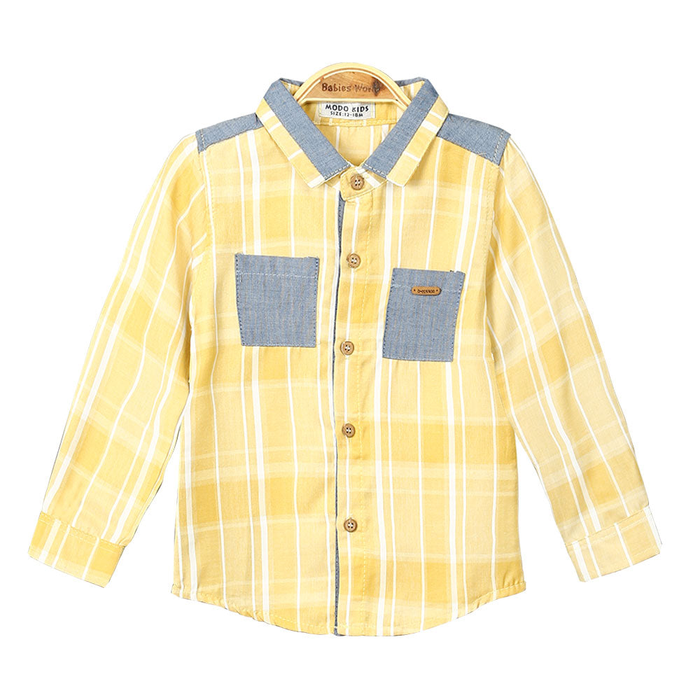 BOY SHIRT YELLOW PLAID CHECK