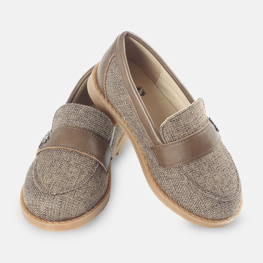 BOY SHOES BROWN KNITTED