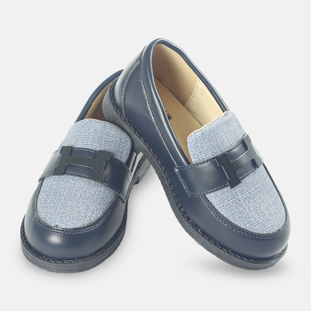 BOY SHOES NAVY PATCH