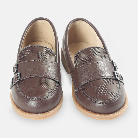 BOY SHOES BROWN DOTTED