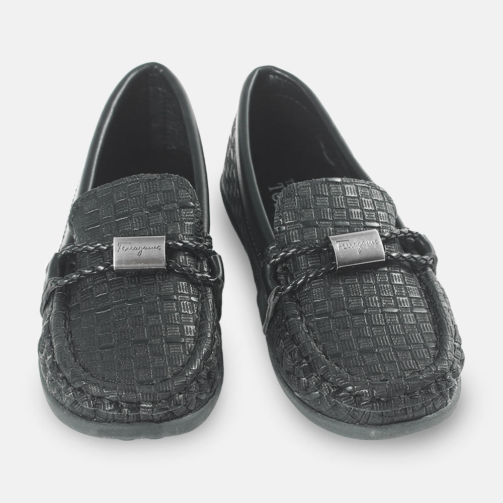 BOY SHOES BLACK CHECKERED