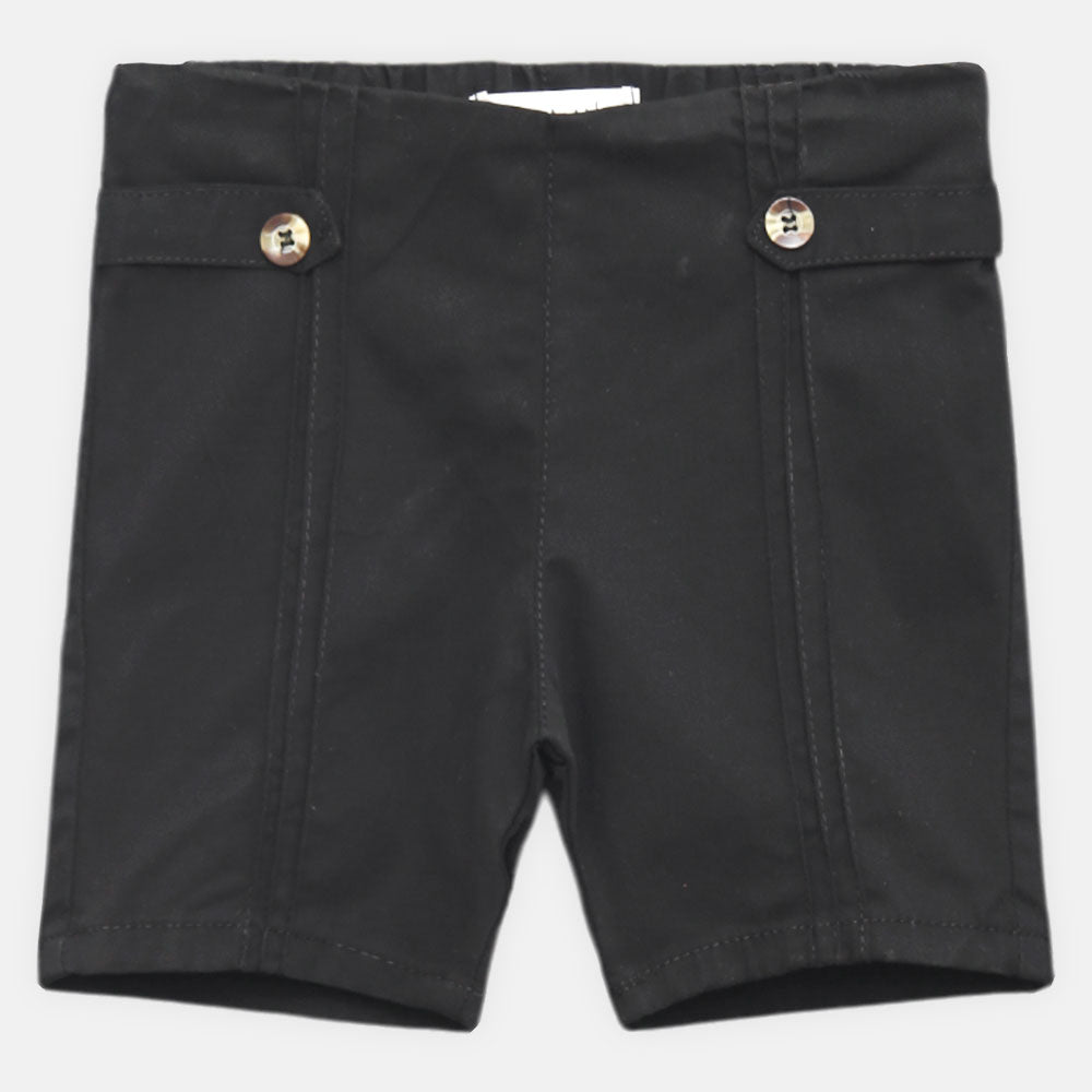 GIRL SHORT BLACK ELASTIC WAIST DENIM