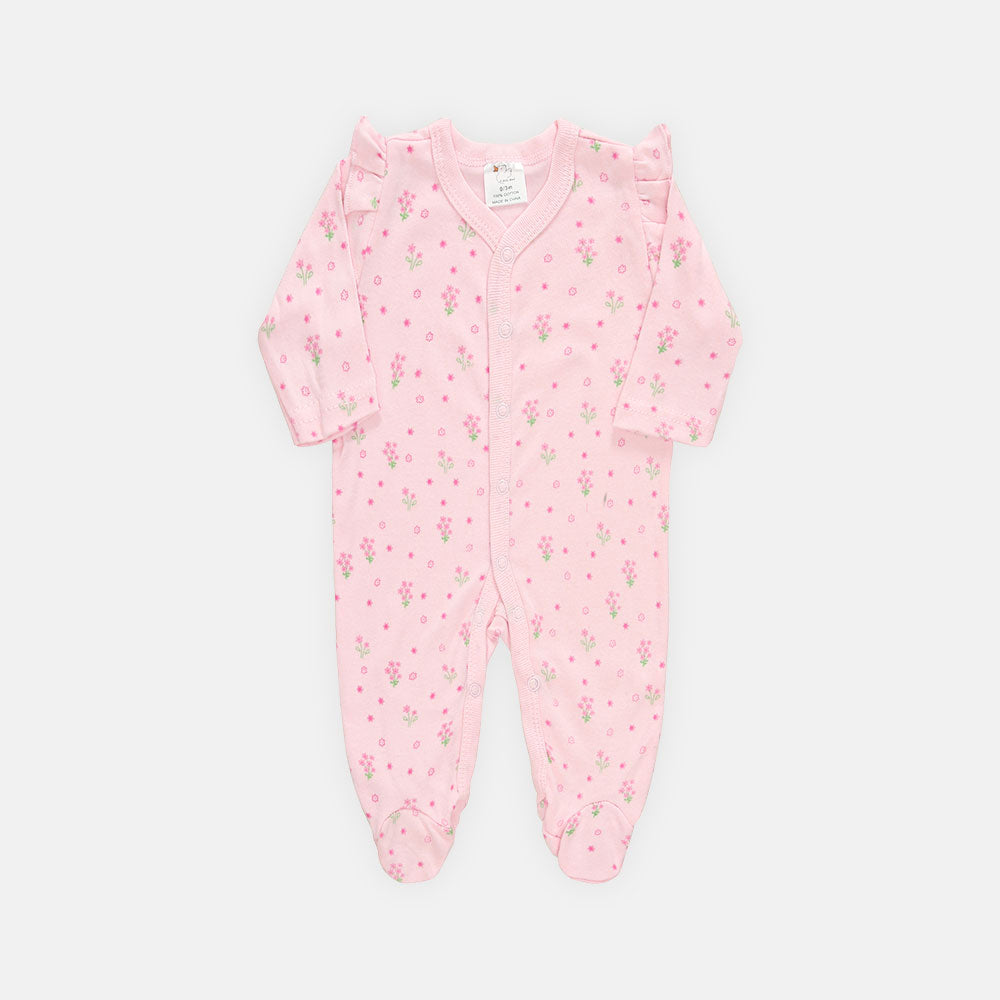 SLEEP SUIT GIRL PINK FLOWER