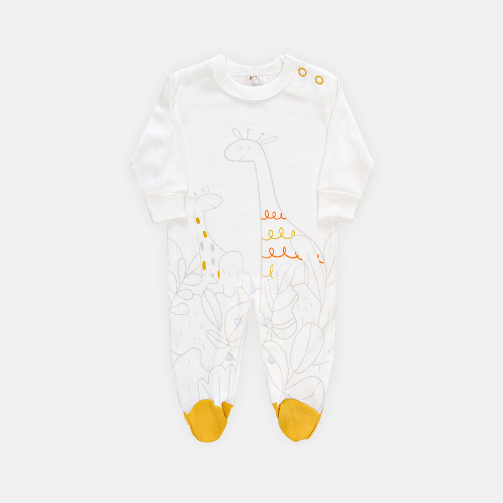 SLEEP SUIT BOY WHITE GIRAFFE