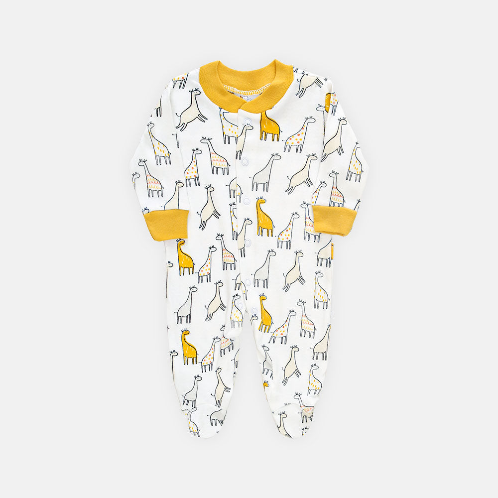 SLEEP SUIT BOY WHITE GIRAFFE