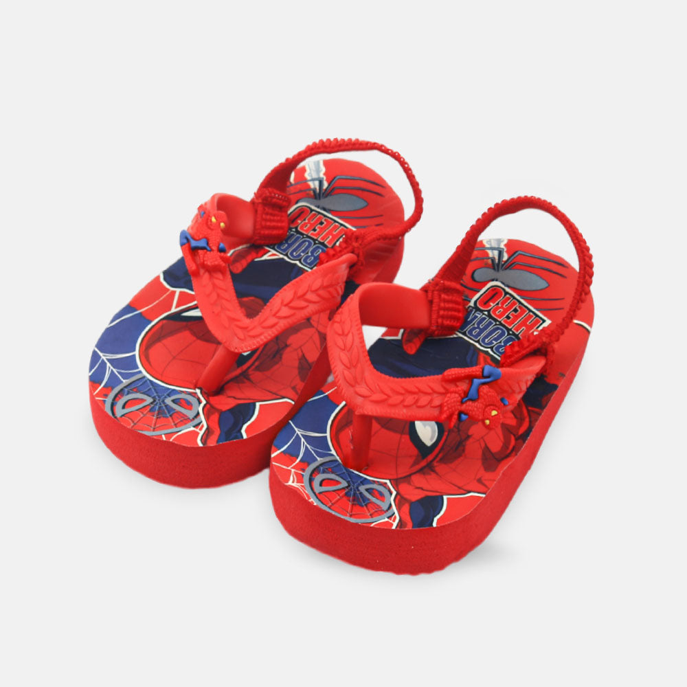 BOY RUBBER SANDAL SPIDERMAN RED