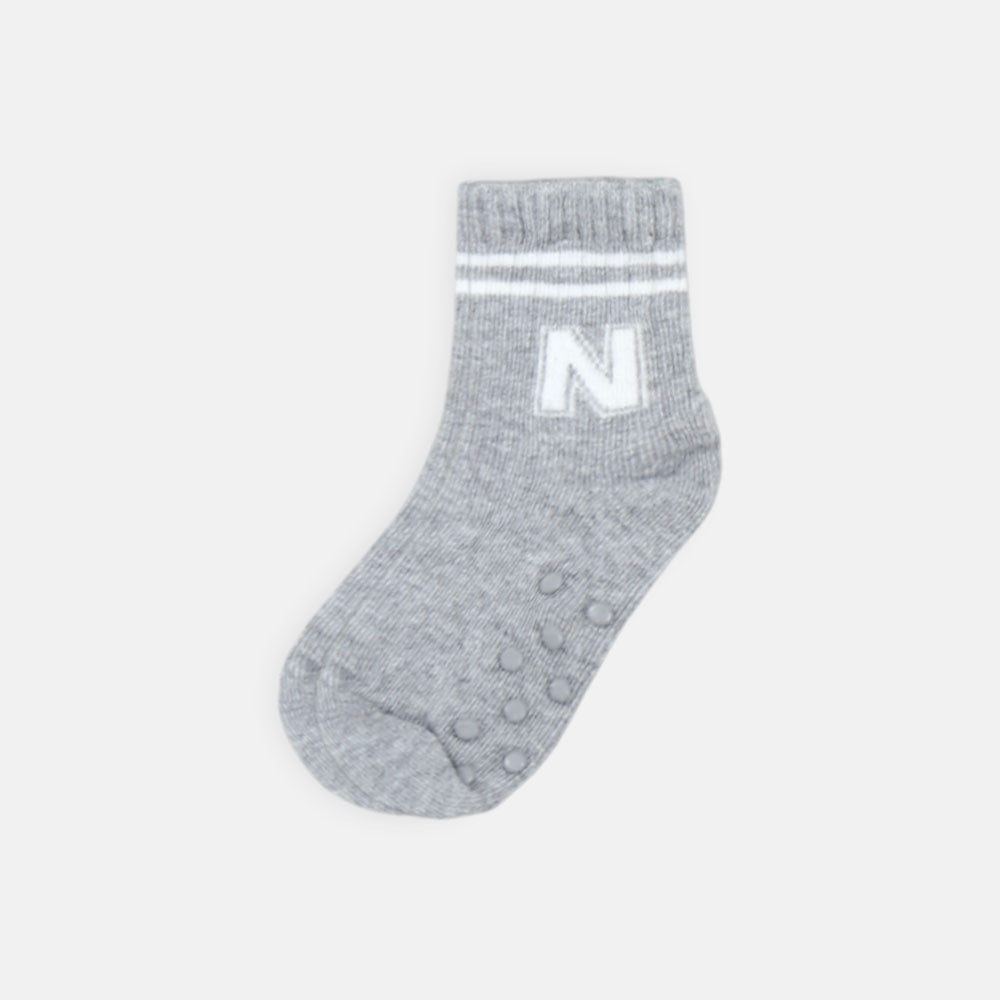 BOY SOCKS GREY BOYSâ€™ WITH GRIP
