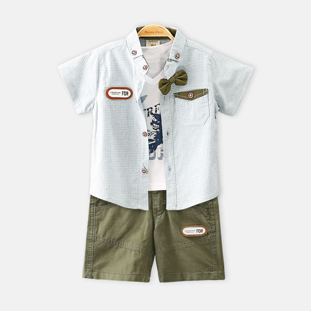 BOY SUIT GREEN CHECKERED