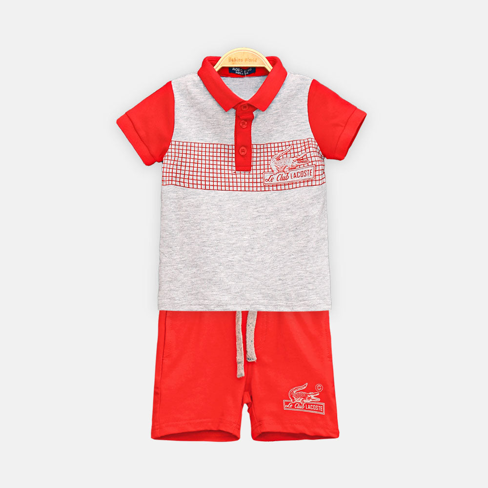 BOY SUIT RED LE CLUB LACOSTE