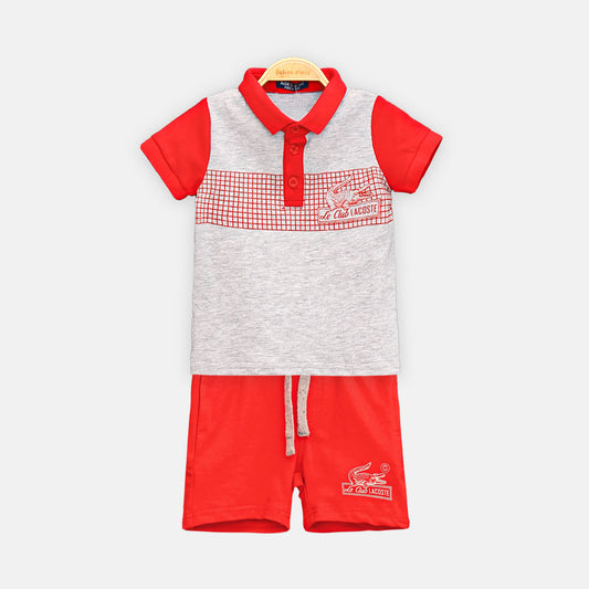 BOY SUIT RED LE CLUB LACOSTE