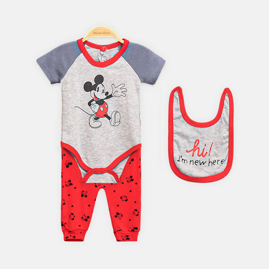 BOY SUIT MICKEY MOUSE ROMPER SET â€“ 3 PIECE