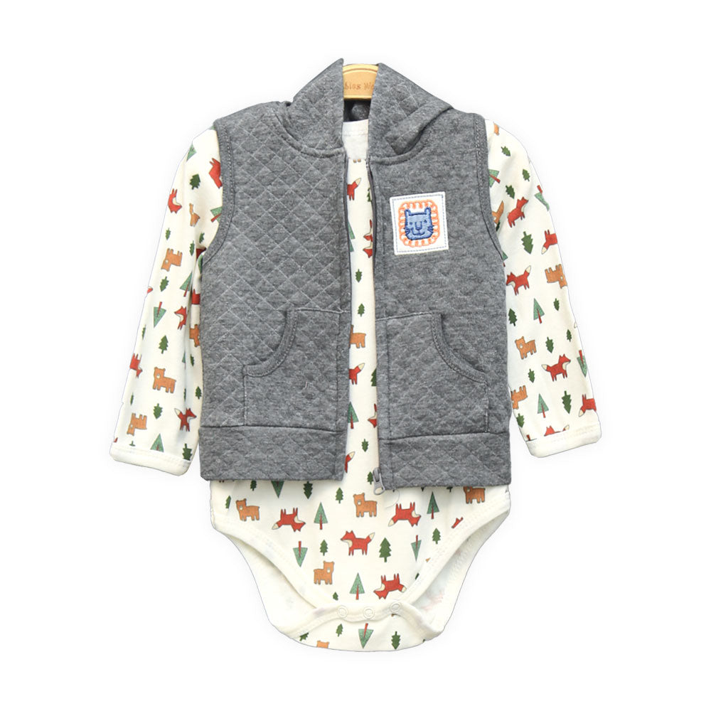 BOY SUIT GREY/WHITE