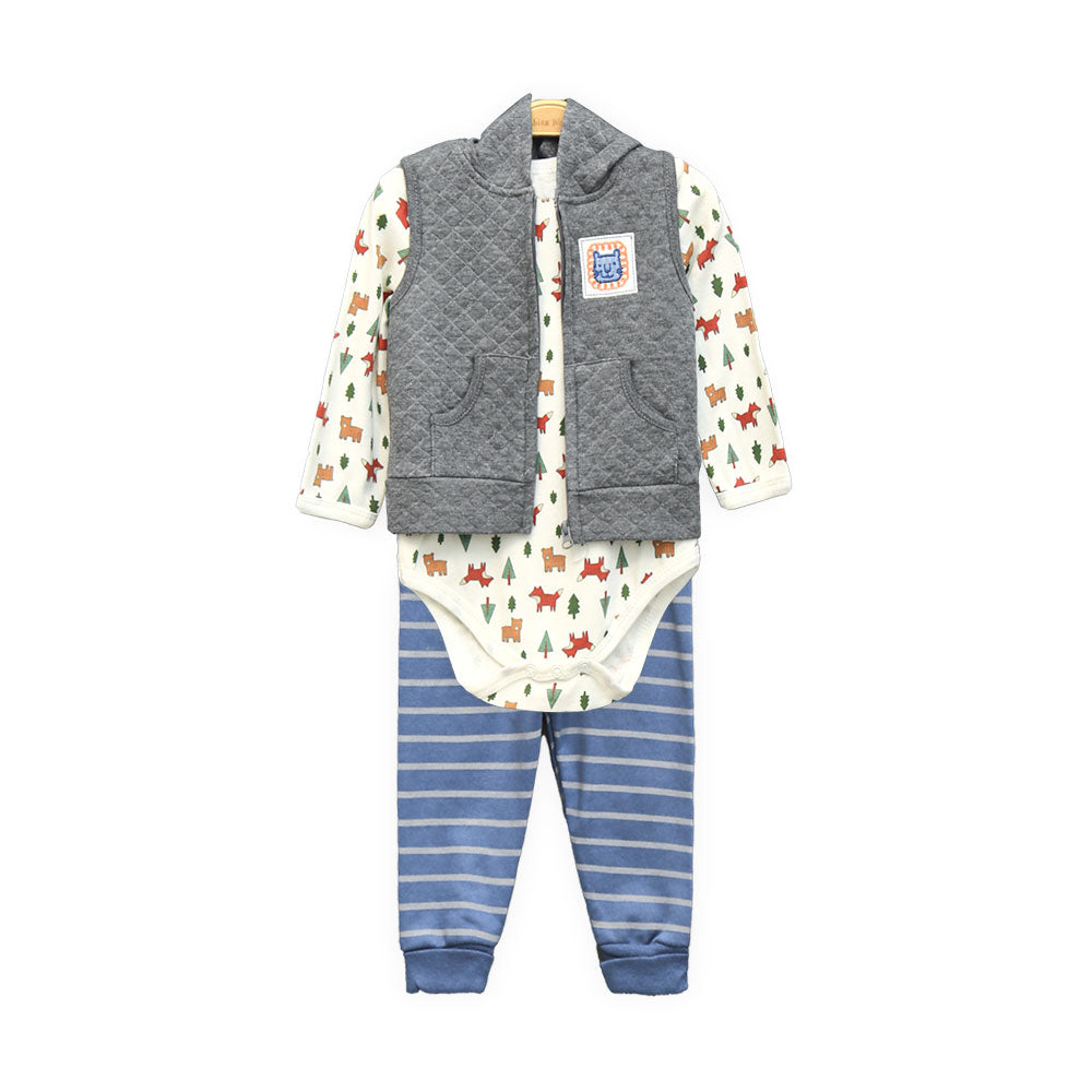 BOY SUIT GREY/WHITE