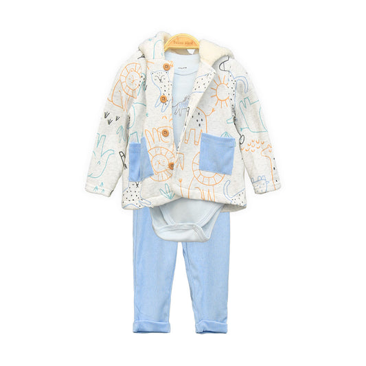 BOY SUIT SNOWY ANIMAL PLAY