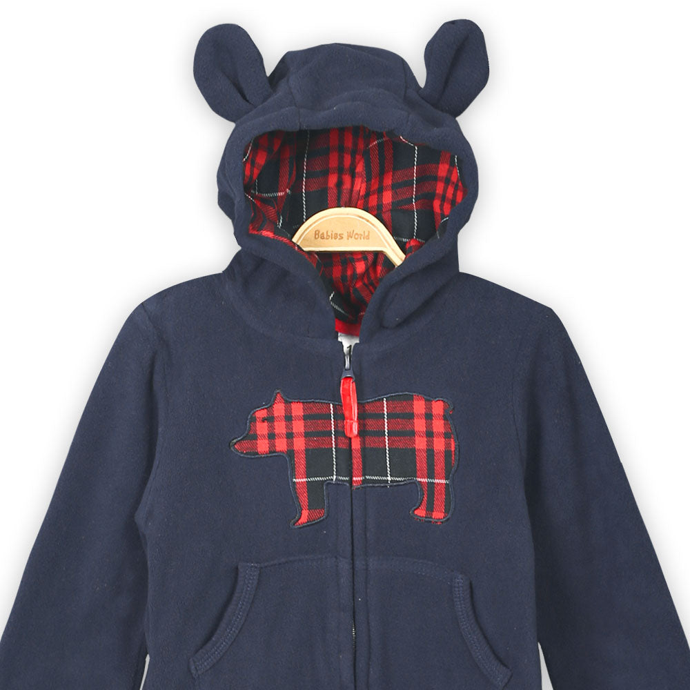 BOY SUIT W/JACKET NAVY FLEECE BEAR