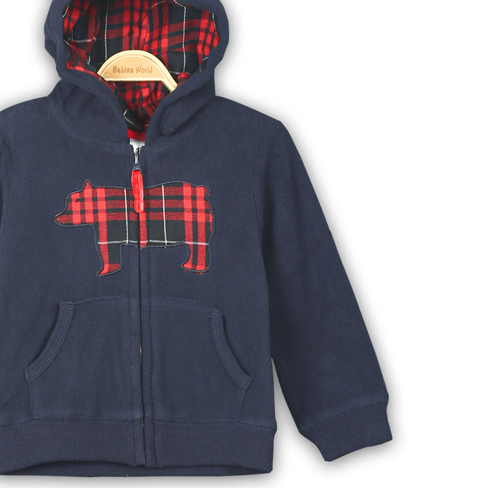 BOY SUIT W/JACKET NAVY FLEECE BEAR