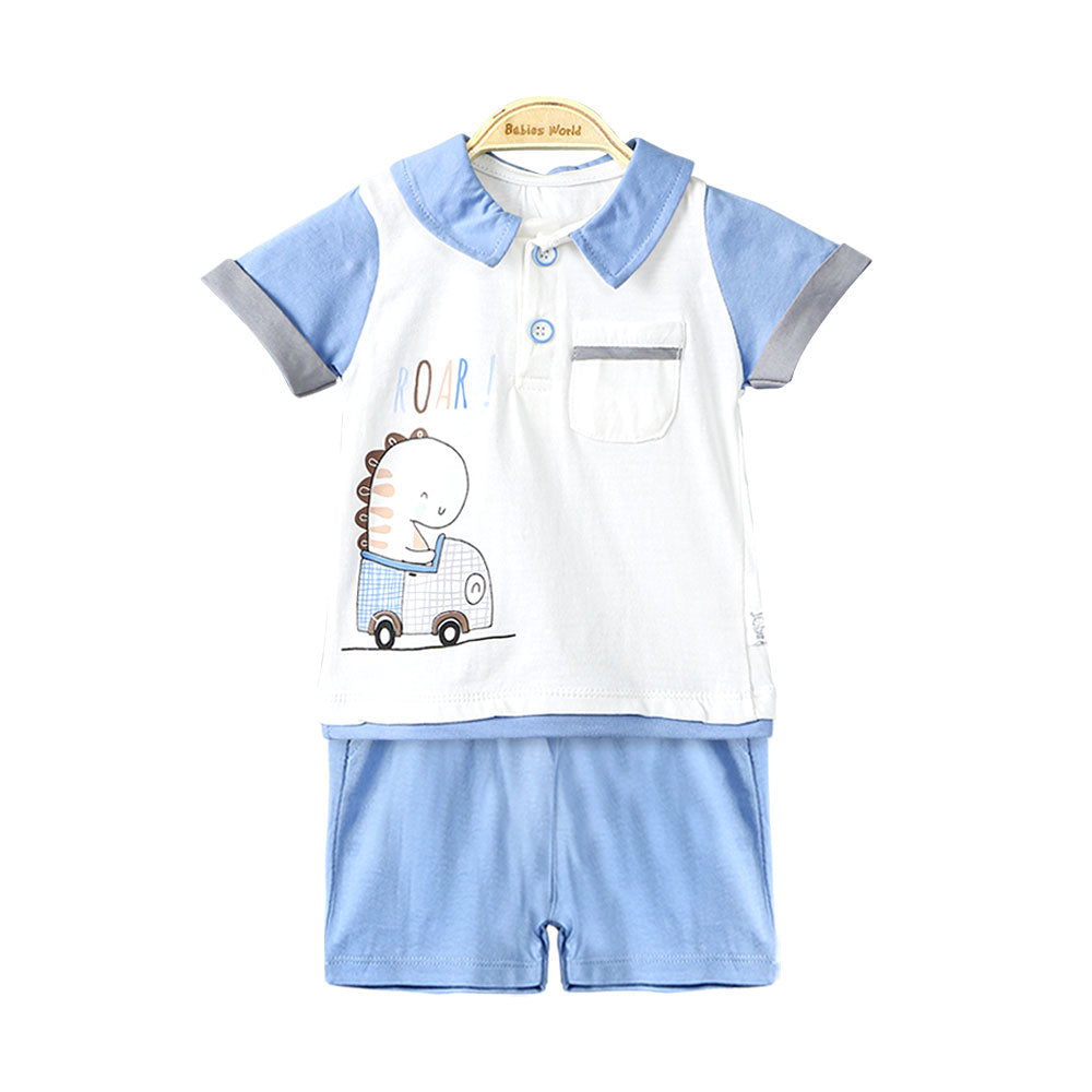 BOY SUIT BLUE DINO ROAR