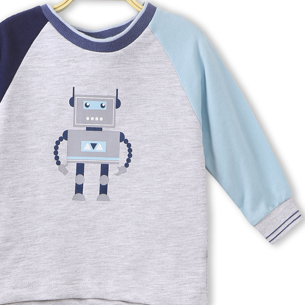 BOY SUIT GREY MELANGE ROBOT