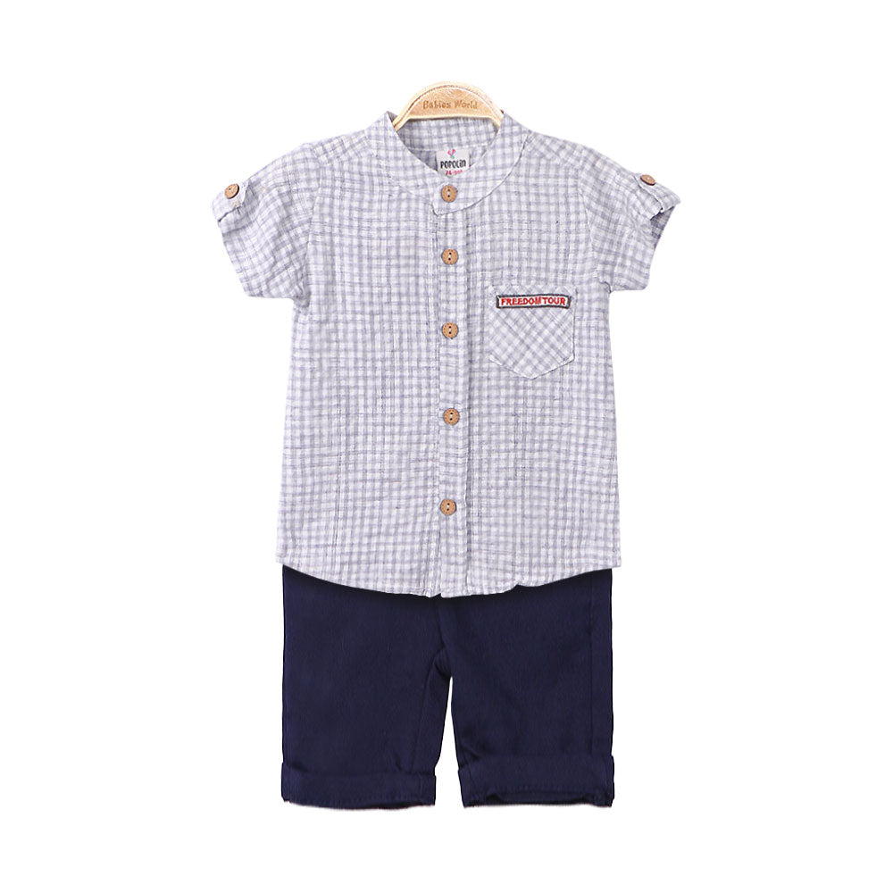 BOY SUIT BLUE CHECKERED FREEDOM