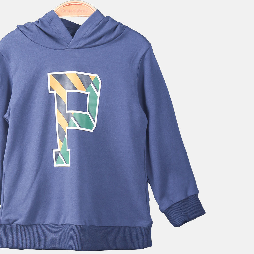 BOY T-SHIRT NAVY BLUE HOOD