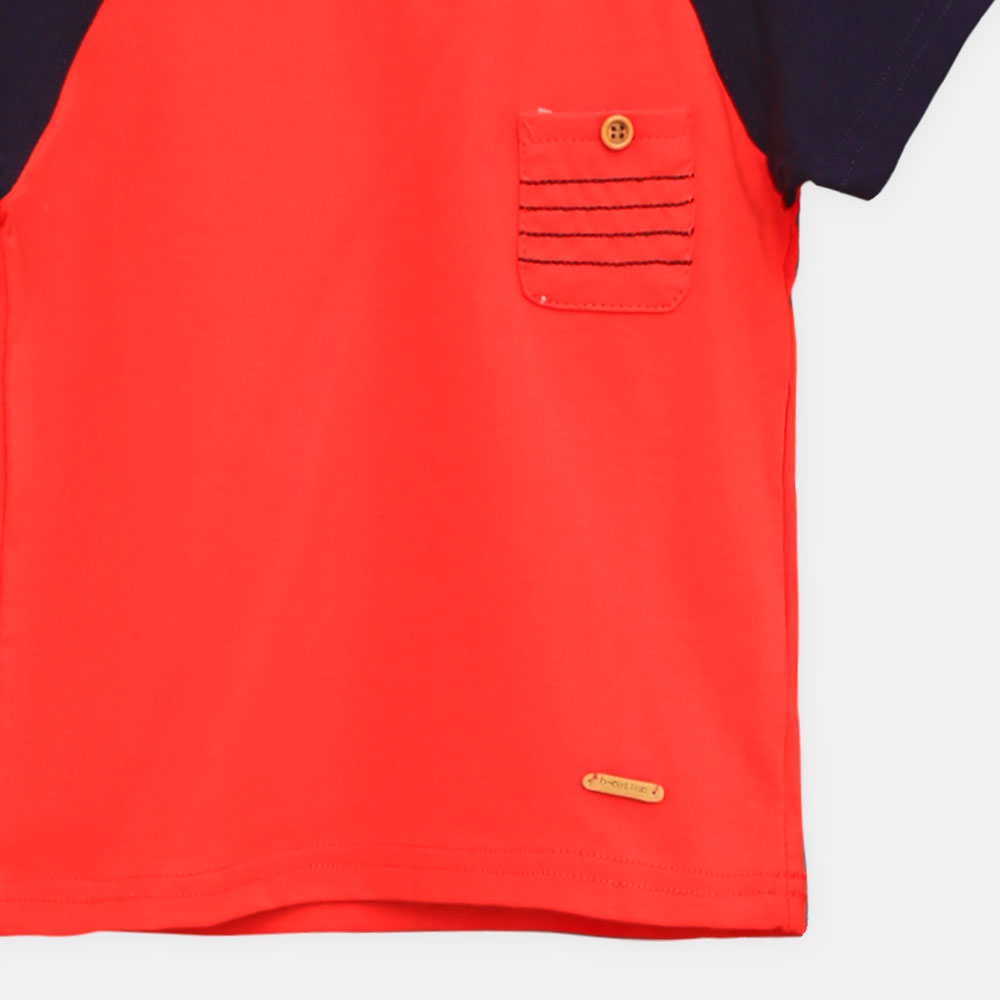 BOY T-SHIRT RED AND BLACK RAGLAN