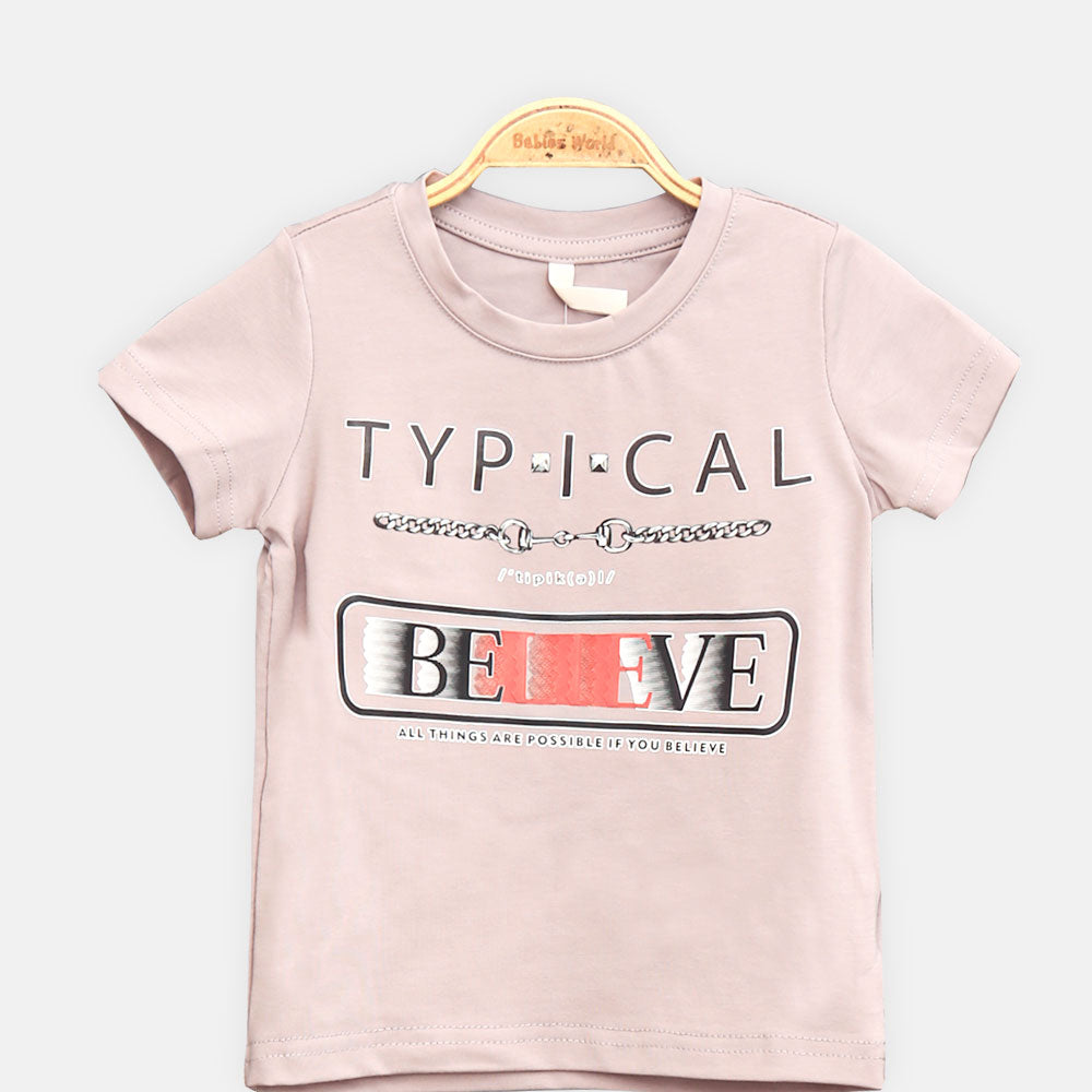 BOY T-SHIRT GRAY TYPICAL BELIEVE