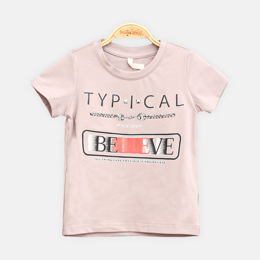BOY T-SHIRT GRAY TYPICAL BELIEVE