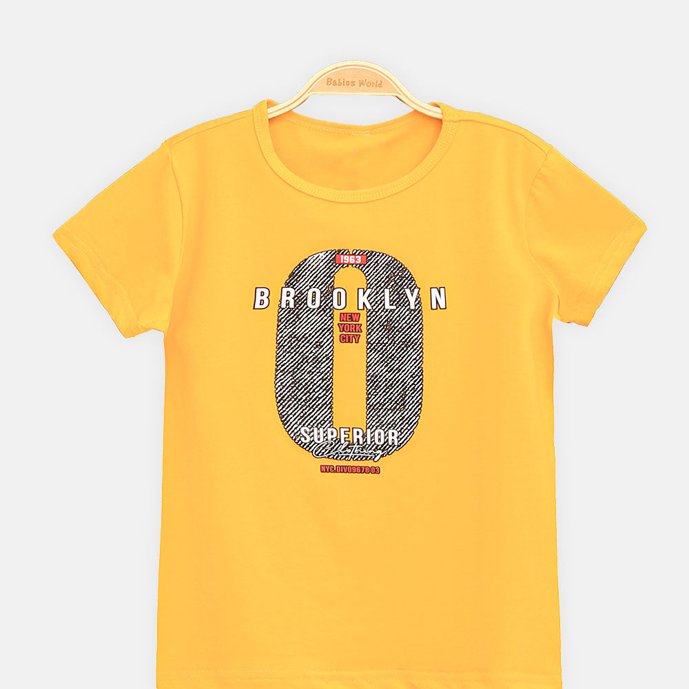 BOY T-SHIRT YELLOW BROOKLYN SUPERIOR