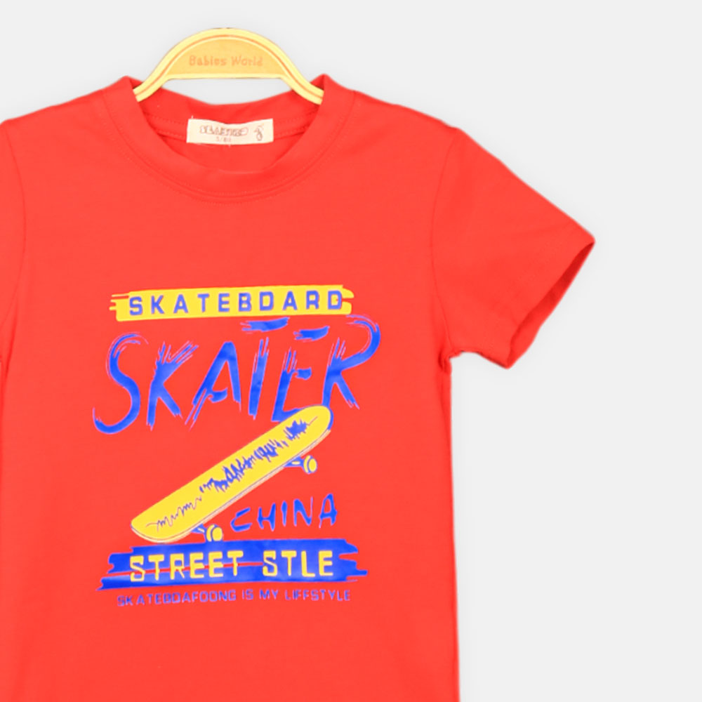 BOY T-SHIRT RED SKATER