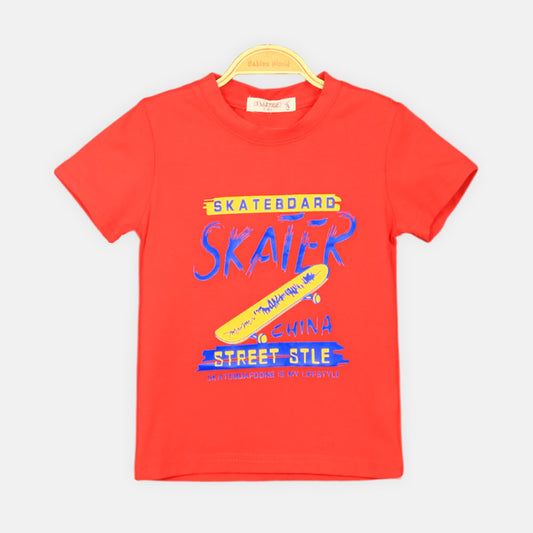 BOY T-SHIRT RED SKATER