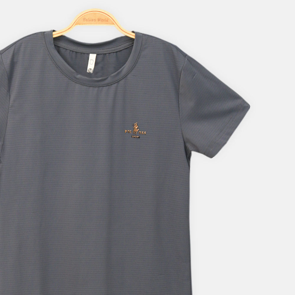 BOY T-SHIRT GREY RIBBED