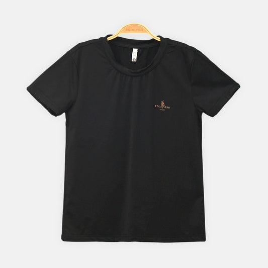 BOY T-SHIRT PLAIN BLACK POLO CLUB