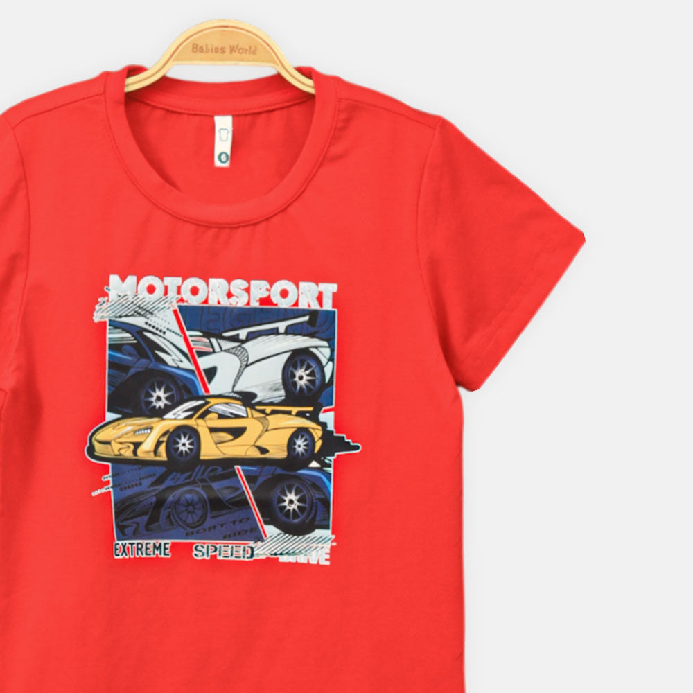 BOY T-SHIRT RED RACE CAR