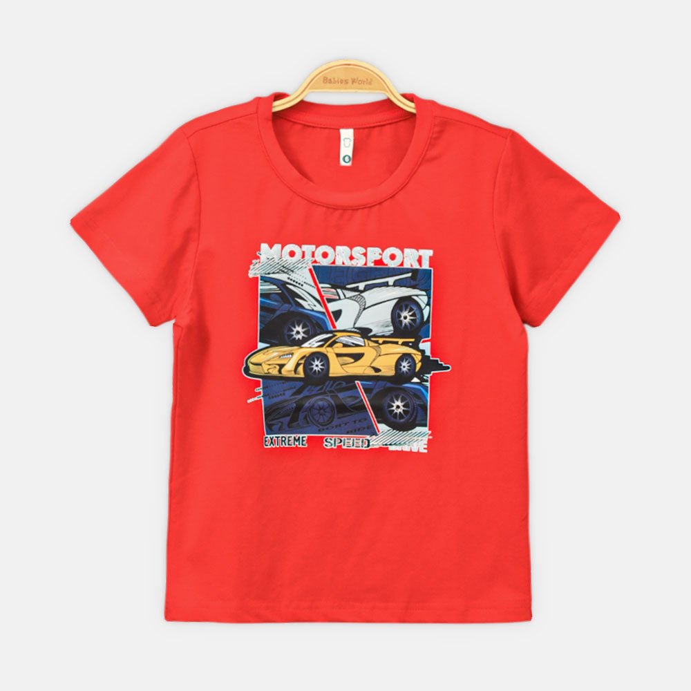 BOY T-SHIRT RED RACE CAR